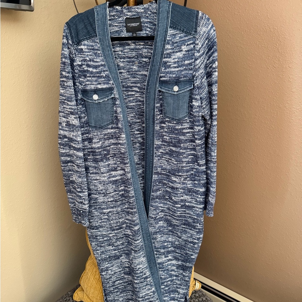 Liverpool Denim Knit Cardigan